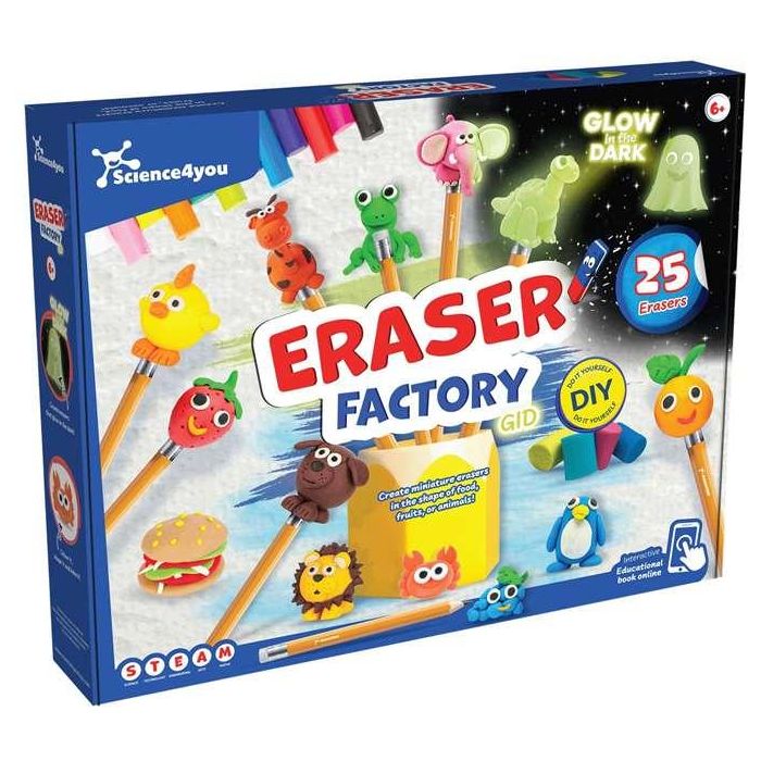 Science for you Juego Fábrica de Gomas de Borrar - Crea Gomas en Miniatura de Infinitas Formas - 29x30x6 cm