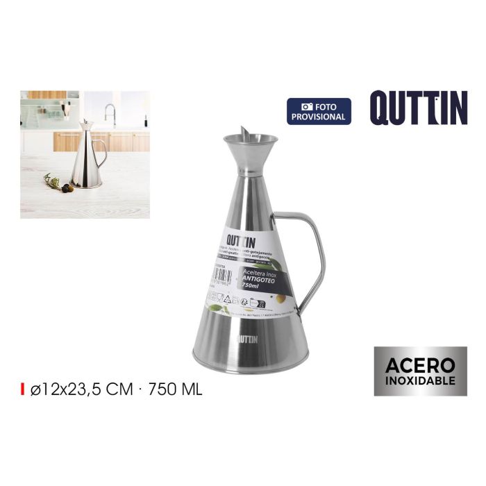 Aceitera Antigoteo Inox 750 ml Quttin - Inde (4 Unidades) Aceitera Antigoteo Inox 750 ml Quttin - Inde (4 Unidades)
