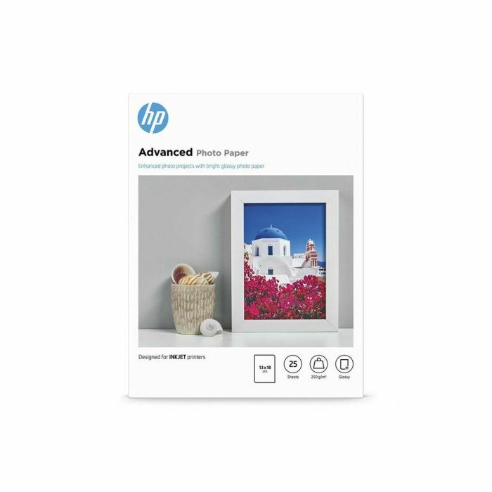 Papel Fotográfico Brillante HP Q8696A A5 25 Hojas (25 Unidades) 1