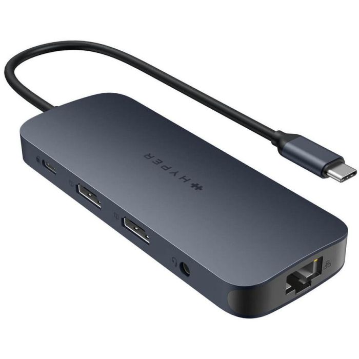 HYPER HD4006GL Hub USB-C 10Gbps con HDMI 4K 60Hz, Gigabit Ethernet, Lector SD/MicroSD, USB-A, Jack 3.5mm Azul/Gris 2 HYPER HD4006GL Hub USB-C 10Gbps con HDMI 4K 60Hz, Gigabit Ethernet, Lector SD/MicroSD, USB-A, Jack 3.5mm Azul/Gris 2