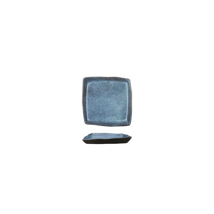 SUMMA Plato Llano Cuadrado IO 21x21 cm - Azul/Negro, Gres Vitrificado (6 Unidades) SUMMA Plato Llano Cuadrado IO 21x21 cm - Azul/Negro, Gres Vitrificado (6 Unidades)