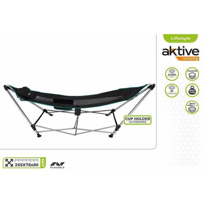 Hamaca camping meta con bolsillo y cojinl 265x78x80cm 1 Hamaca camping meta con bolsillo y cojinl 265x78x80cm 1