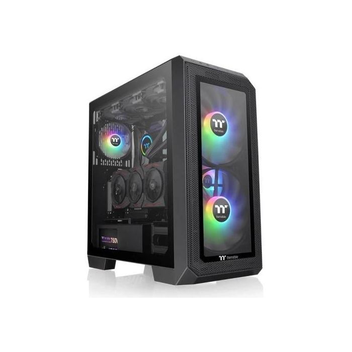 Thermaltake View 300 MX ARGB Black Midi Tower PC, ATX/EATX/microATX/Mini-ITX, Cristal Templado