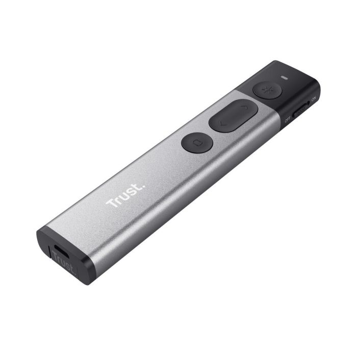 PRESENTADOR INALÁMBRICO TRUST KAZUN ALUMINIUM WIRELESS PRESENTER - LÁSER ROJO - 4 FUNCIONES POWERPOINT - ALCANCE HASTA 30M - MICRO RECEPTOR USB - BAT 1 PRESENTADOR INALÁMBRICO TRUST KAZUN ALUMINIUM WIRELESS PRESENTER - LÁSER ROJO - 4 FUNCIONES POWERPOINT - ALCANCE HASTA 30M - MICRO RECEPTOR USB - BAT 1