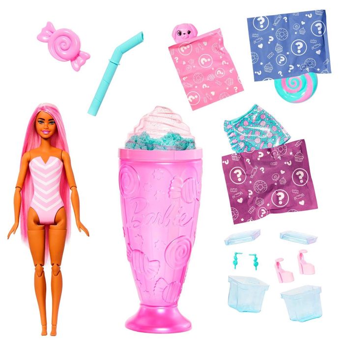 Mattel Muñeca Sorpresa Barbie Pop Reveal con Vaso Rosa, Desempaca 8 Sorpresas Incluidas para Niñas a partir de 3 Años 1