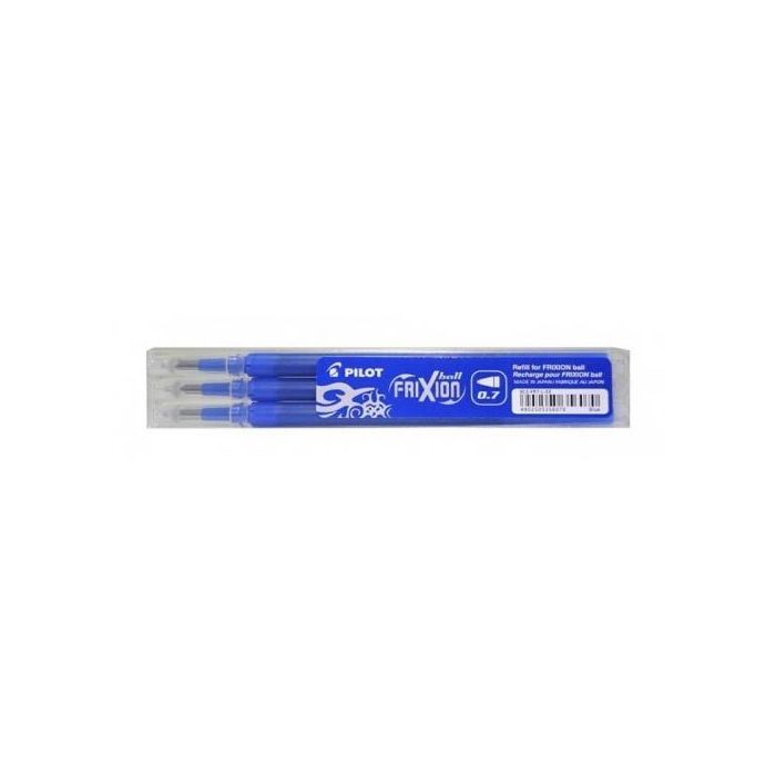 Pilot Recambio Bolígrafo Frixion 0.7 Azul Pack 3 Ud