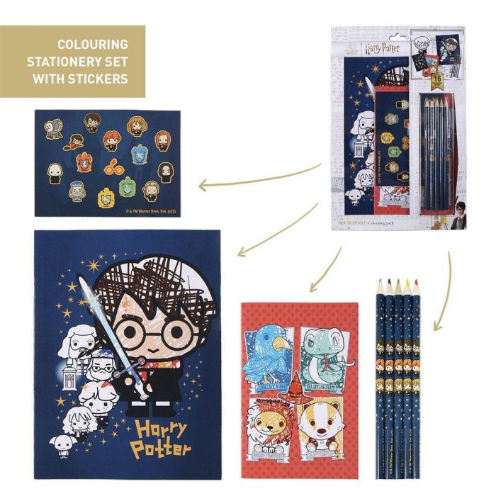 Set papelería coloreable harry potter 4 Set papelería coloreable harry potter 4