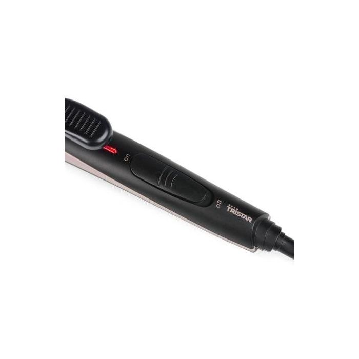 Tristar HD-2421 Rizador de Pelo con revestimiento cerámico de 25mm, 180°C, palanca, extremo frío y apagado automático, Negro y Rosa 2