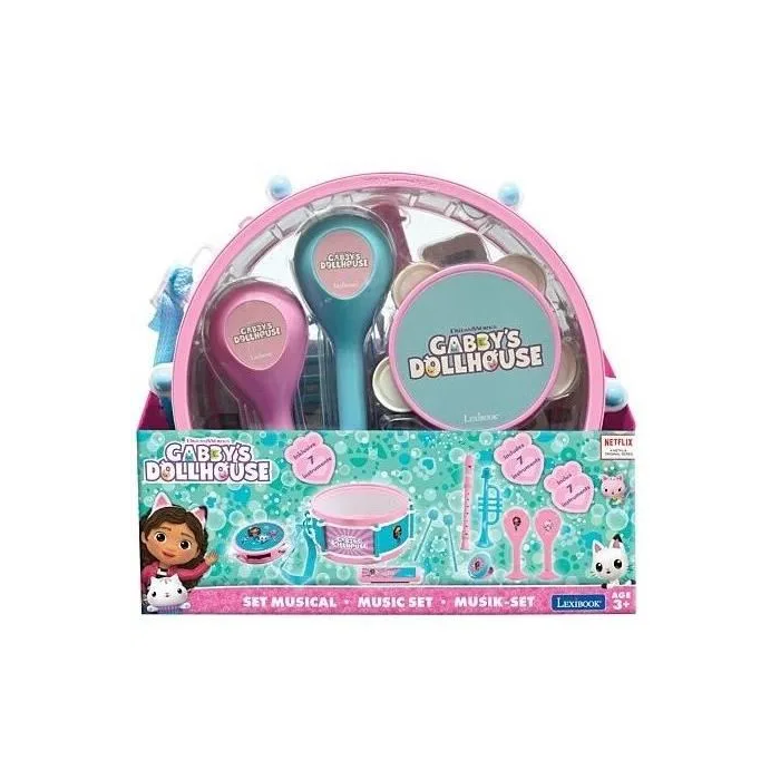 Lexibook Set musical Gabby y la Casa Mágica - 7 instrumentos - Almacenamiento en el tambor