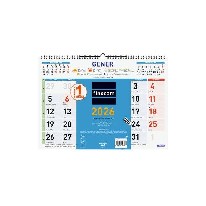 Calendari (2026) Catalan Finocam Paret Color Mensual Mixt L 430X310