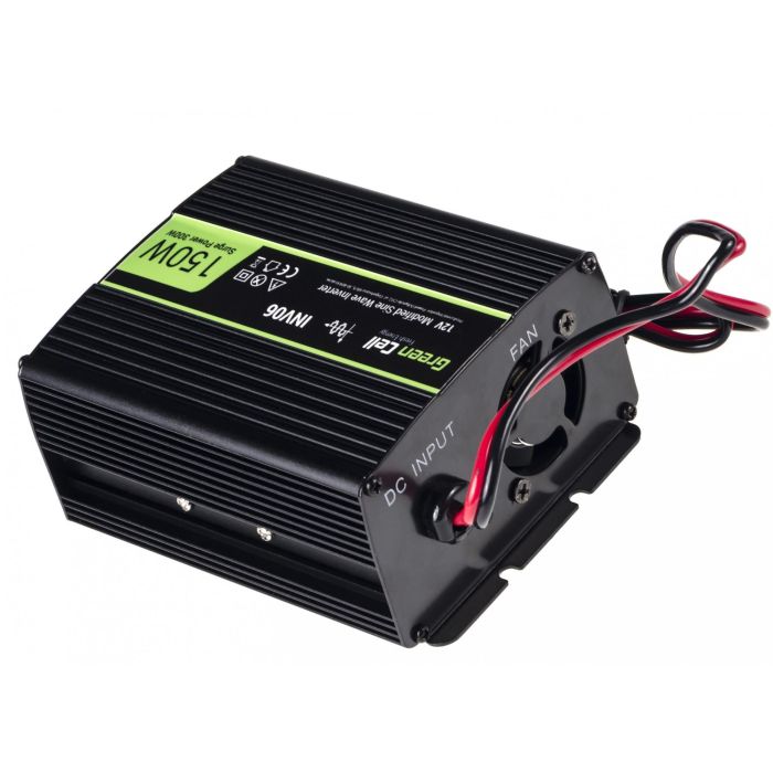 Green Cell INV06 Convertidor de Voltaje 12V a 230V para Coche, Inversor de Corriente DC-AC 150W/300W 4