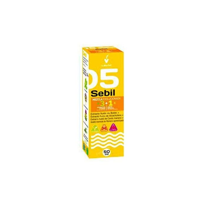 NOVADIET Sebil+ Aceite Esencial Romero, Boldo, Alcachofera, Cardo Mariano 50 ml - Depurativo y Digestivo Vegano