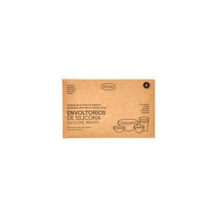 IRISANA Ir114 Envoltorios Reutilizables de Silicona 4 Unidades, alternativa al film, evitan fugas y conservan alimentos