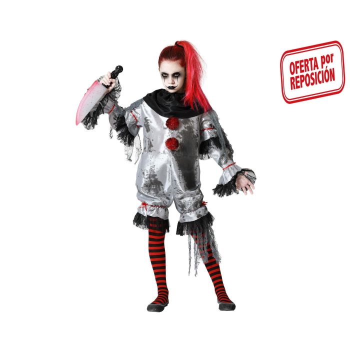 Disfraz Payaso Gris Niña Infantil 10-12 Años Disfraz Payaso Gris Niña Infantil 10-12 Años