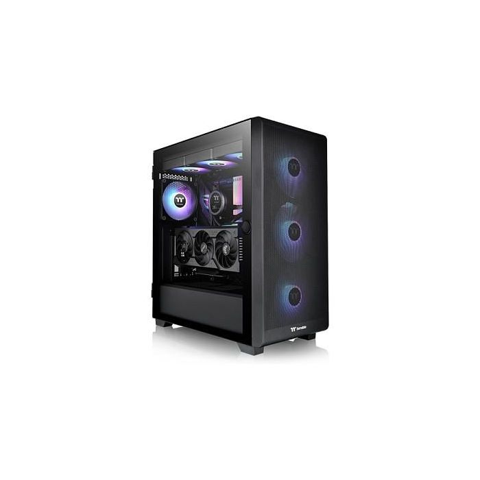 Thermaltake S250 TG ARGB - Caja Torre Media PC, Negro, con Ventana de Cristal Templado y Ventiladores ARGB, Compatible con ATX/EATX/micro-ATX/Mini-ITX