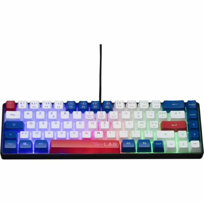 The G-Lab KEYZ-HYDRO-BWR/FR Teclado Gaming 60% Membrana, Teclas en Colores Azul, Blanco y Rojo 4