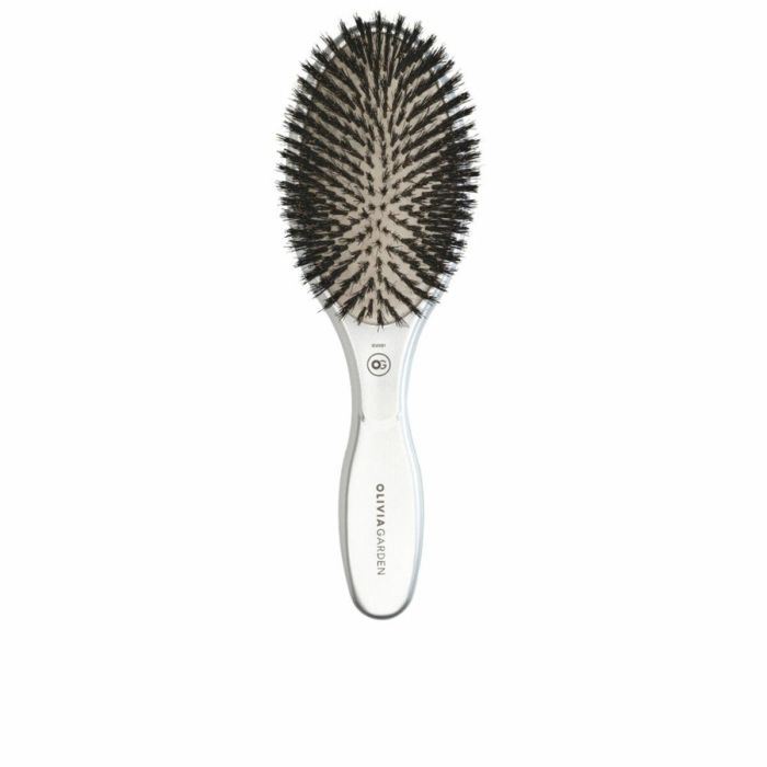 Olivia Garden Expert Care Oval Boar&Nylon Bristles Silver Olivia Garden Expert Care Oval Boar&Nylon Bristles Silver