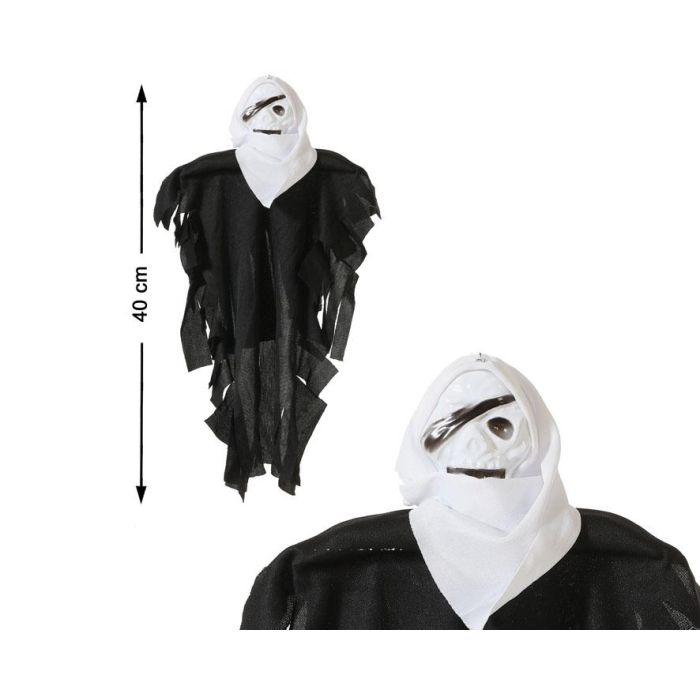 Disfraz De Fantasma Con Capa Negra Y Máscara Blanca 40 cm
