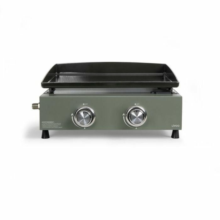 Livoo DOC323 Plancha de gas 5000W, placa de acero esmaltado 45,5 x 35,5 cm