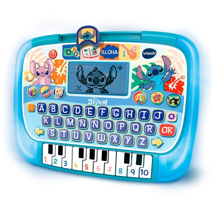 V-Tech 80-586122 Tablet Educativa Interactiva Stitch con 12 Actividades de Letras, Números, Lógica y Música