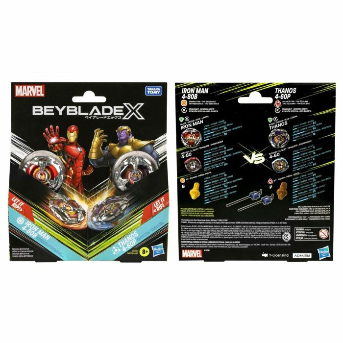 Hasbro HASG0287ES0 Beyblade X Marvel Multipack Iron Man 4-80B vs. Thanos 4-60B, para 8+ años 10 Hasbro HASG0287ES0 Beyblade X Marvel Multipack Iron Man 4-80B vs. Thanos 4-60B, para 8+ años 10