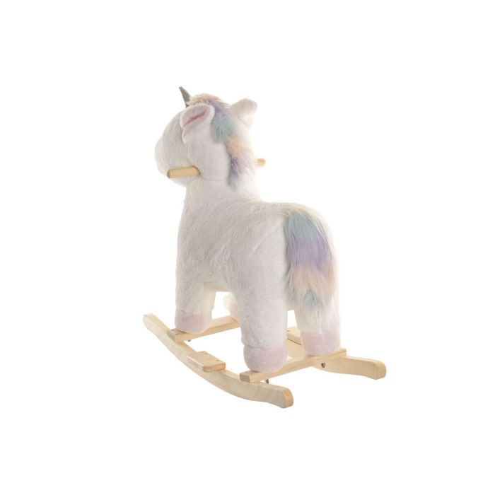 DKD Home Decor Mecedora infantil, unicornio, poliéster/madera, blanco/natural, 33 x 50 x 64 cm 1 DKD Home Decor Mecedora infantil, unicornio, poliéster/madera, blanco/natural, 33 x 50 x 64 cm 1