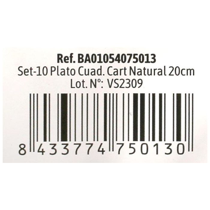 Set de 10 platos cuadrados de cartón natural 20 cm Algon (36 Cajas) 5 Set de 10 platos cuadrados de cartón natural 20 cm Algon (36 Cajas) 5