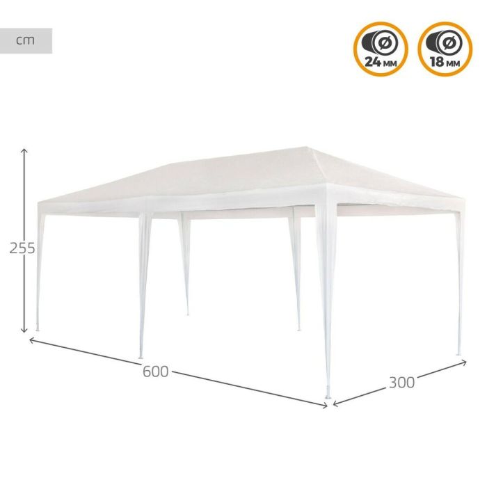 Cenador Aktive 300 x 255 x 600 cm Metal Blanco Plástico 2 Cenador Aktive 300 x 255 x 600 cm Metal Blanco Plástico 2