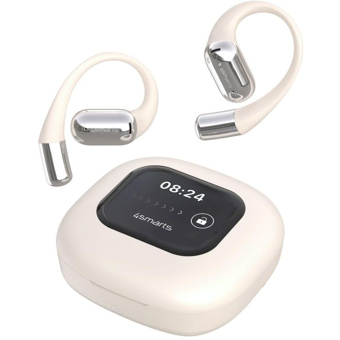 4smarts Auriculares Open-Ear Bluetooth SkyBuds AI Screen, beige
