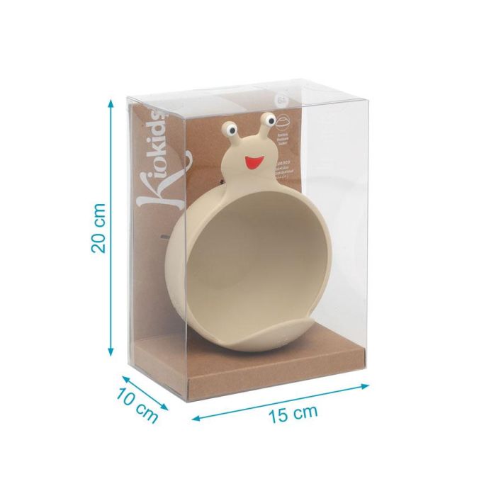 KioKids Cuenco de Silicona Caracol Beige Antideslizante con Ventosa para Bebé +6 Meses Apto Microondas y Lavavajillas 4
