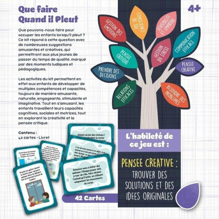 Lisciani Giochi LIS8008324110070 Juego de cartas "Mantenerse ocupado cuando llueve" - Juego educativo Habilidades para la vida, Tarjetas ilustradas 1