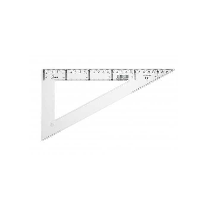 Faibo 41330 Cartabón transparente en plástico inyectado, graduado y biselado 30 cm