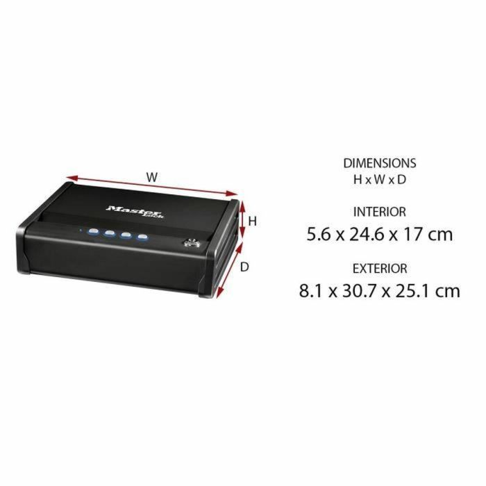 Master Lock Caja fuerte compacta de alta seguridad, apertura dual: código electrónico y llave, Acero 2.3 L 1