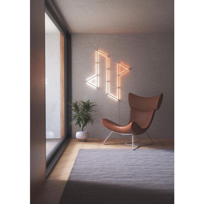 Nanoleaf Lines Starter Kit 15PK Barras de Luz LED Inteligentes Modulares RGBW Retroiluminadas con 2 Zonas de Color 4