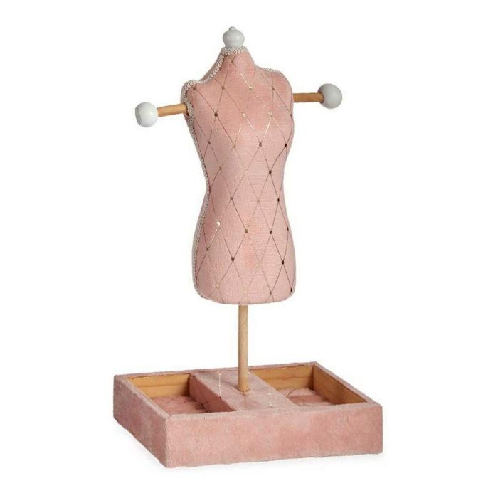 Joyero de Pie Rosa Terciopelo Madera (12 x 40 x 24 cm) Joyero de Pie Rosa Terciopelo Madera (12 x 40 x 24 cm)