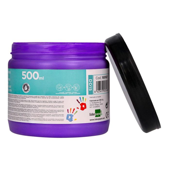 Pintura Dedos Liderpapel Violeta Tarrina De 500 Cc 3