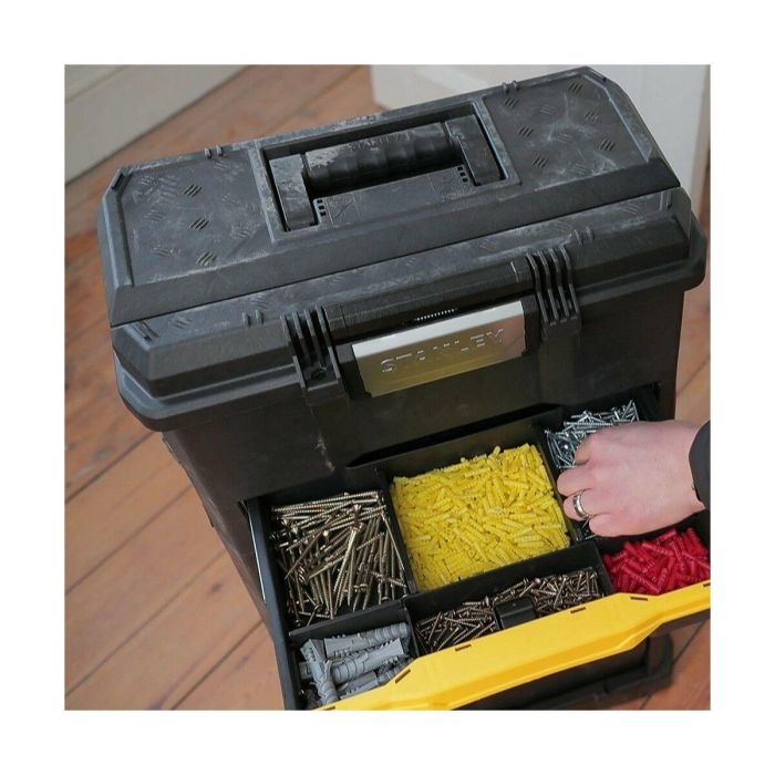 Stanley 1-79-206 Taller Móvil Modular para Herramientas con 4 Cajones, Asa Telescópica y Ruedas Robustas, Polipropileno 3 Stanley 1-79-206 Taller Móvil Modular para Herramientas con 4 Cajones, Asa Telescópica y Ruedas Robustas, Polipropileno 3