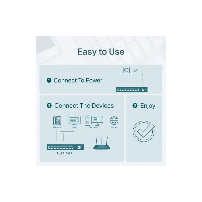 TP-Link TL-SF1008P Switch No Administrado Fast Ethernet 8 Puertos PoE Negro TP-Link TL-SF1008P Switch No Administrado Fast Ethernet 8 Puertos PoE Negro