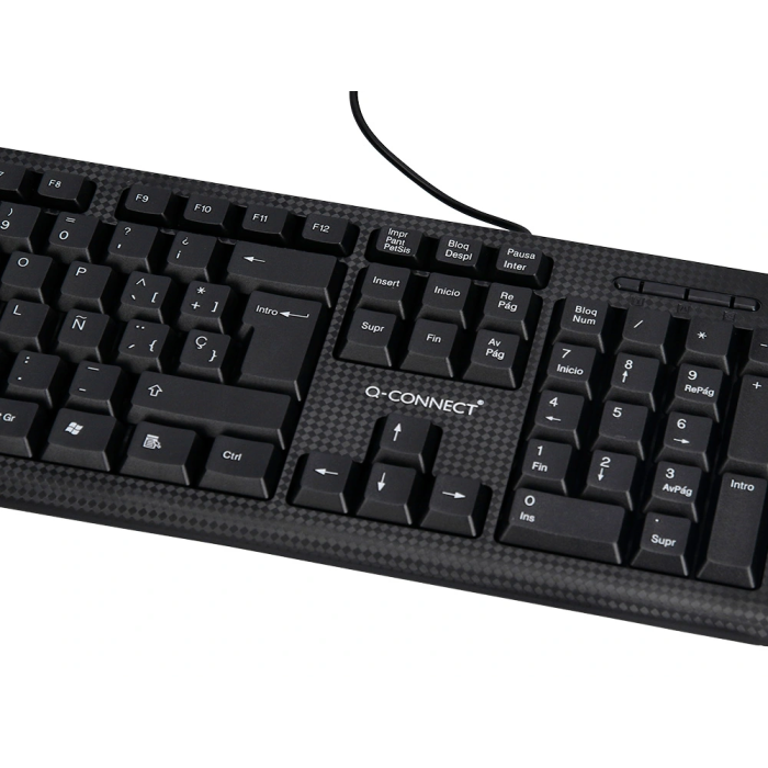 Q-connect Set Teclado y Ratón con Cable, USB, Color Negro 3