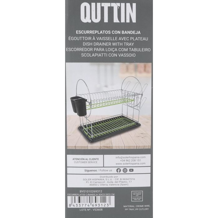 Escurreplatos con bandeja Quttin 50x23.5x33 cm (6 Unidades) 6 Escurreplatos con bandeja Quttin 50x23.5x33 cm (6 Unidades) 6