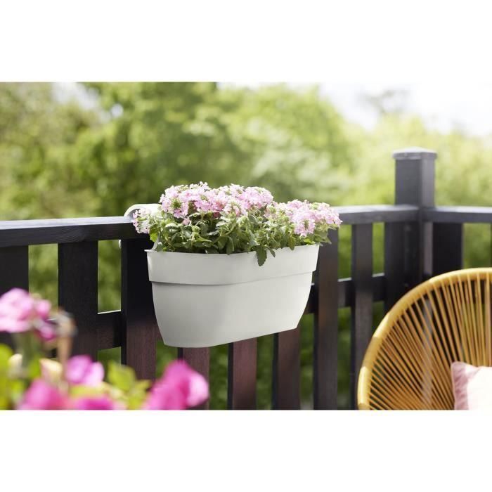 ELHO - Maceta - Vibia Campana Easy Hanger Grande - Blanco Seda - Balcón exterior - L 24,1 x An 46 x Al 26,5 cm 1 ELHO - Maceta - Vibia Campana Easy Hanger Grande - Blanco Seda - Balcón exterior - L 24,1 x An 46 x Al 26,5 cm 1