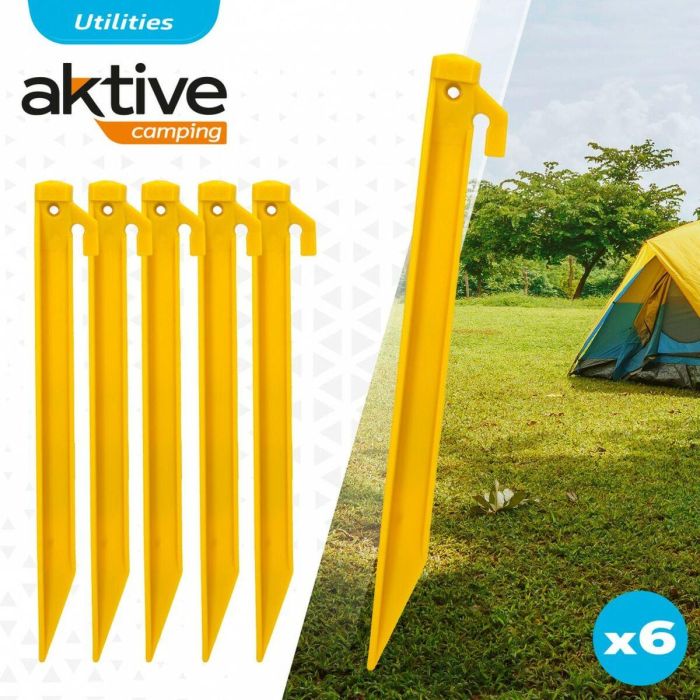 Piquetas para camping Aktive 6 Piezas (24 Unidades) 4 Piquetas para camping Aktive 6 Piezas (24 Unidades) 4
