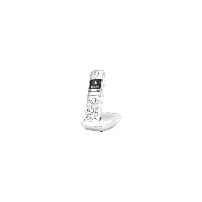 Gigaset AE690 Teléfono Inalámbrico DECT/Analógico Blanco con Altavoz, Identificador de Llamadas y Agenda de 100 Entradas