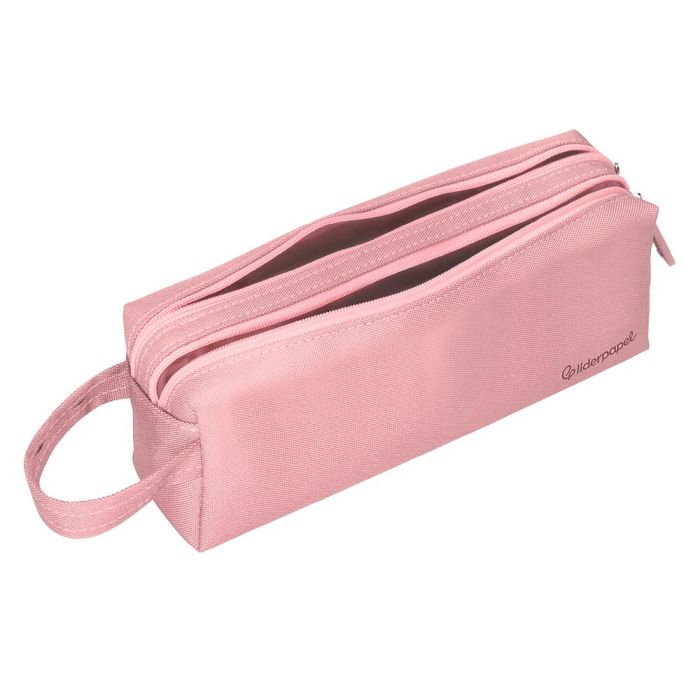 Estuche Portatodo Liderpapel Classic Rectangular Con Asa 2 Cremalleras 210 X80 mm Rosa 7