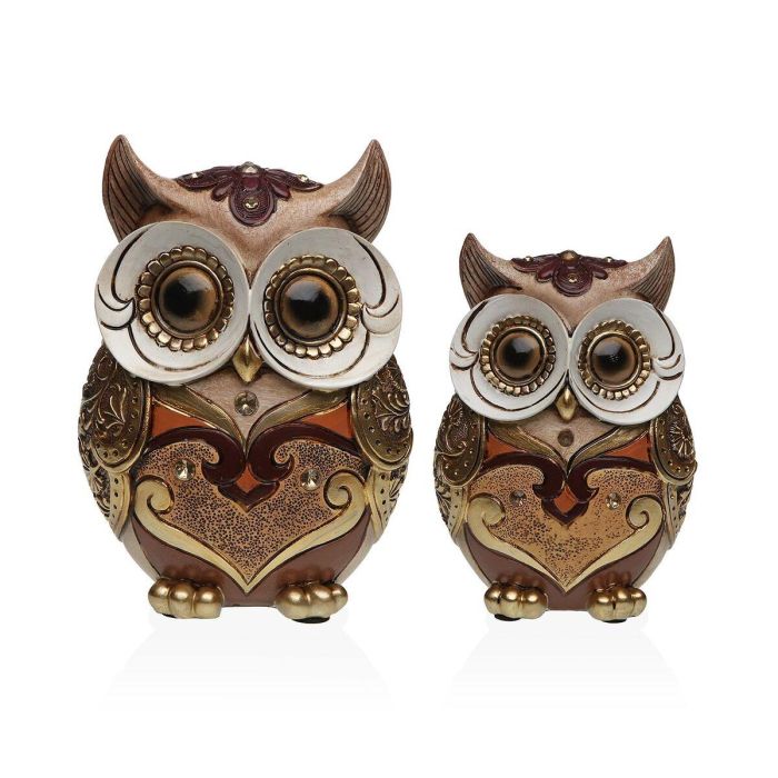 Figura Búho 14 cm Versa - Resina, 7x10x14 cm (2 Unidades) 1 Figura Búho 14 cm Versa - Resina, 7x10x14 cm (2 Unidades) 1
