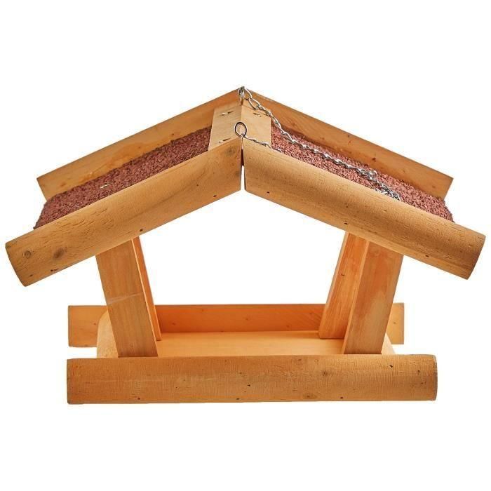 Kerbl Comedero para Pájaros Stubbs de Pino con Barniz Protector y Techo Bituminoso Resistente al Agua, 29x28x18cm 3