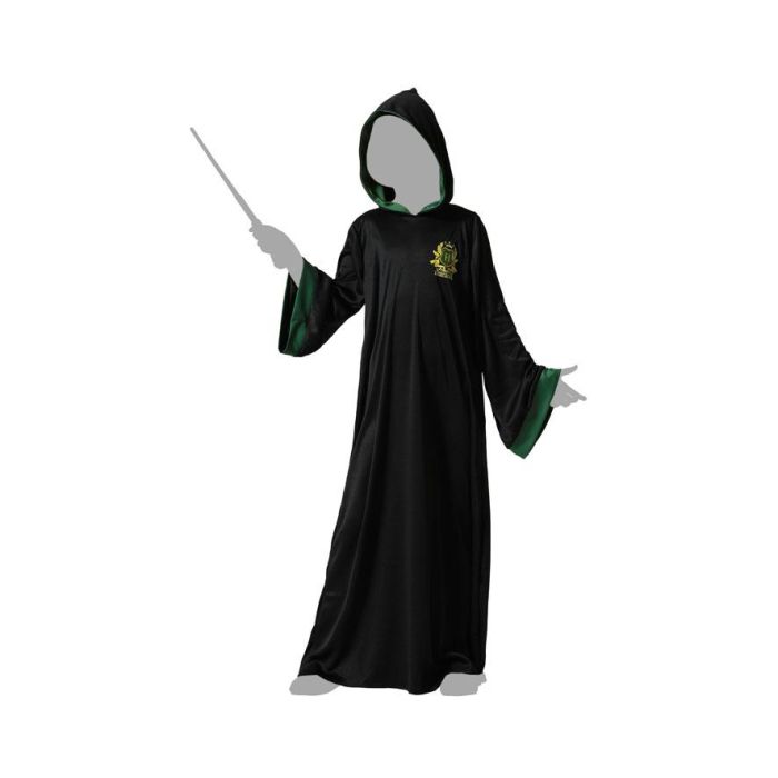 Disfraz Túnica Negra Con Capucha Verde Estudiante Magia Niño 7-9 Años 4 Disfraz Túnica Negra Con Capucha Verde Estudiante Magia Niño 7-9 Años 4
