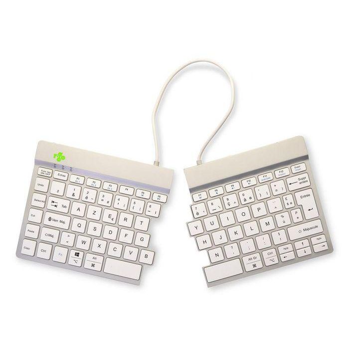 R-Go Tools Teclado ergonómico dividido R-Go Split Break con software de descanso, AZERTY (FR), Bluetooth, blanco 5