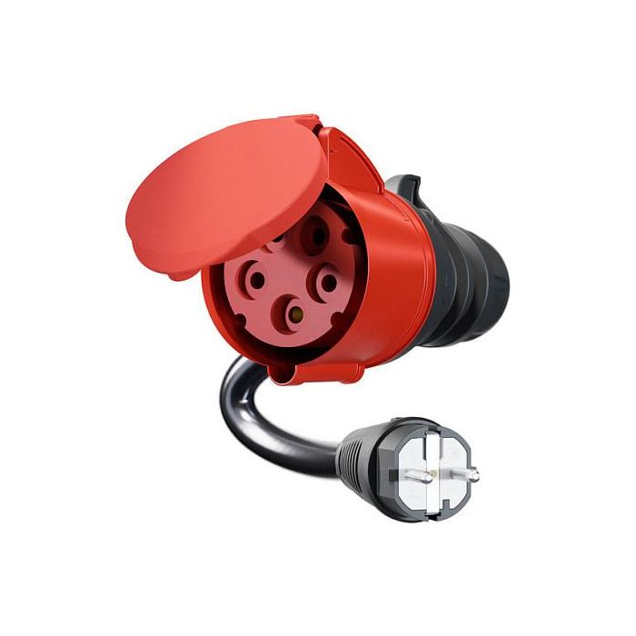 go-e CH-04-02 Gemini flex Cargador EV 22 kW, Adaptador CEE 32A a Schuko, Cable 30cm, Negro/Rojo, IP55 3