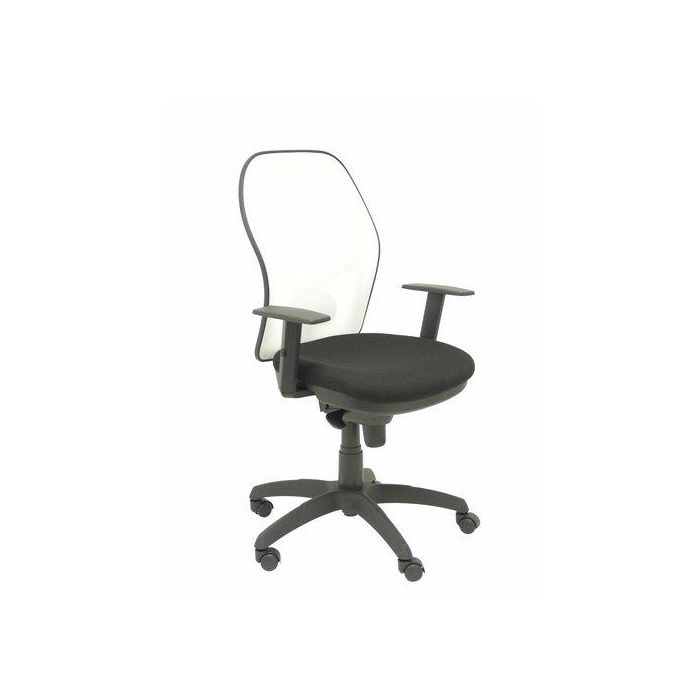 Silla Piqueras Y Crespo Jorquera Brazos Regulables Mecanismo Sincro Con Regulador De Tension Respaldo De Malla Blanca Y Asiento Tapizado Bali Negro